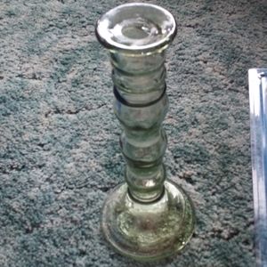 Green glass Candleholder